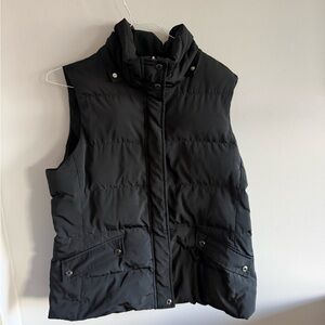Talbots Black Puffer Vest Women Down Filled Sleeveless Jacket Classic  Coat